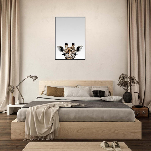 Giraffe Nursery Wall Art | Framed Safari Animal Print for Baby Room | Ready to Hang Jungle Decor | Cute Giraffe Poster Gift