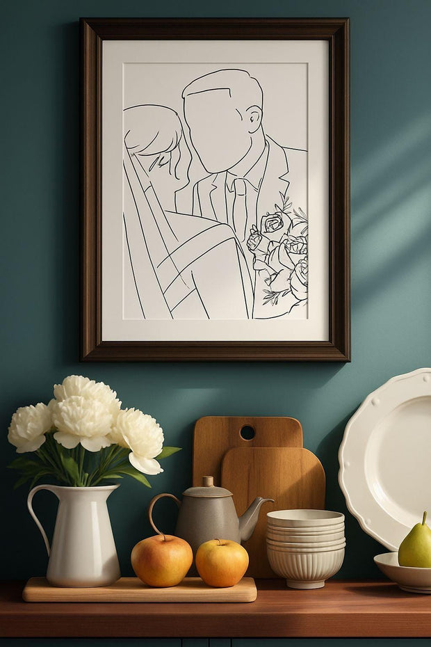 Custom Faceless Line Art Portrait | Minimalist Sketch from Photo | Digital Download